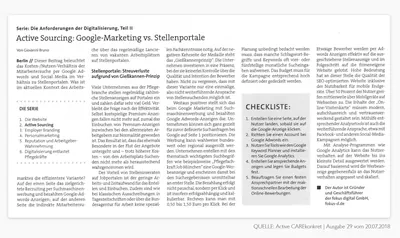 CAREkonkret Active Sourcing: Google Marketing vs. Stellenportale ﻿ – Beleg