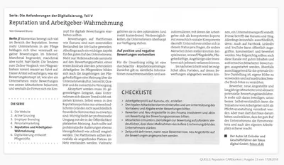 CAREkonkret Reputation und Arbeitgeberwahrnehmung – Beleg